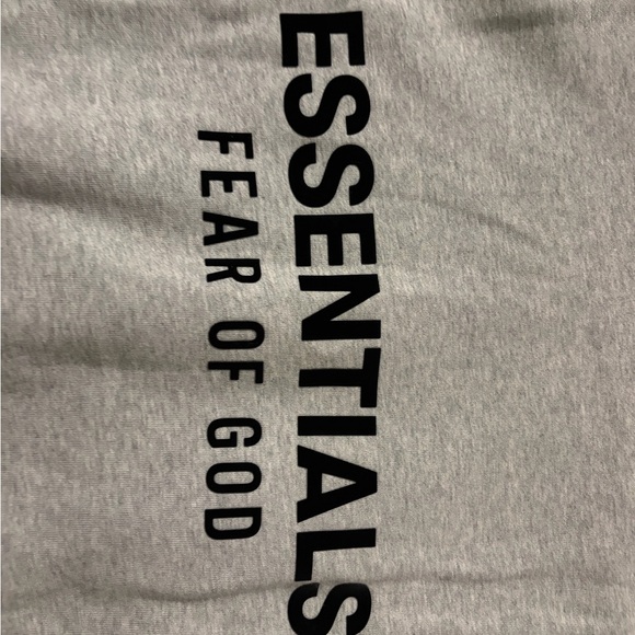 Essentials fear of god Light Heather Gray Fleece Hoodie FW2024 Large - Picture 4 of 5